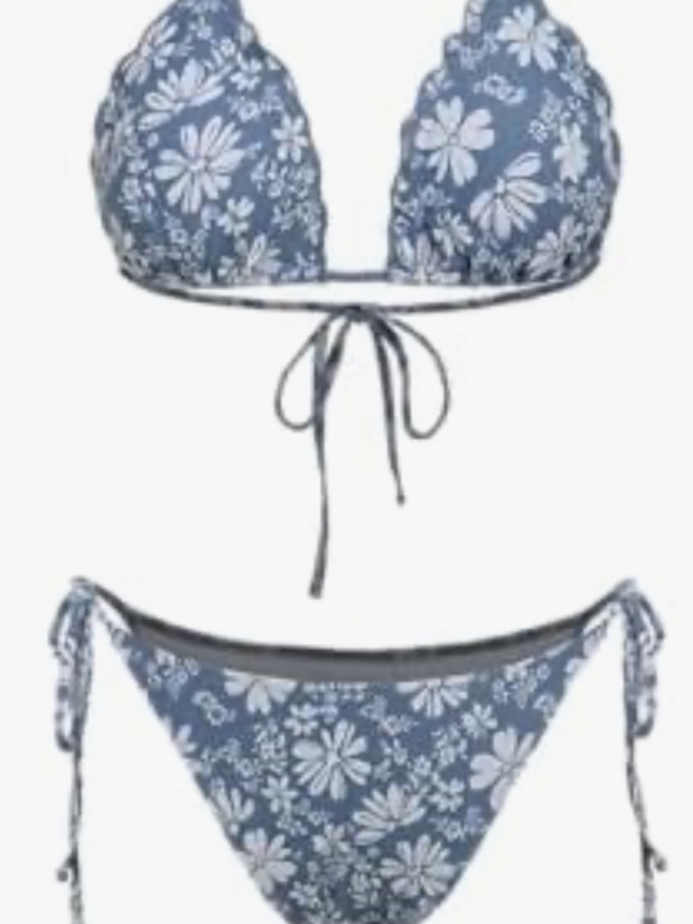 Cider Bikini NEW Floral Tie Top & Bottom boho large